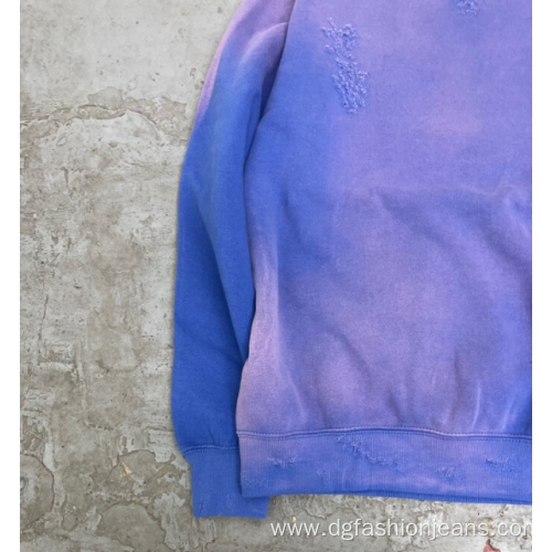 Sweatshirts Vintage Distressed Cotton Washed For Men